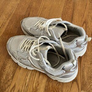 Madden Girl Sneakers Silver White Size 7.5